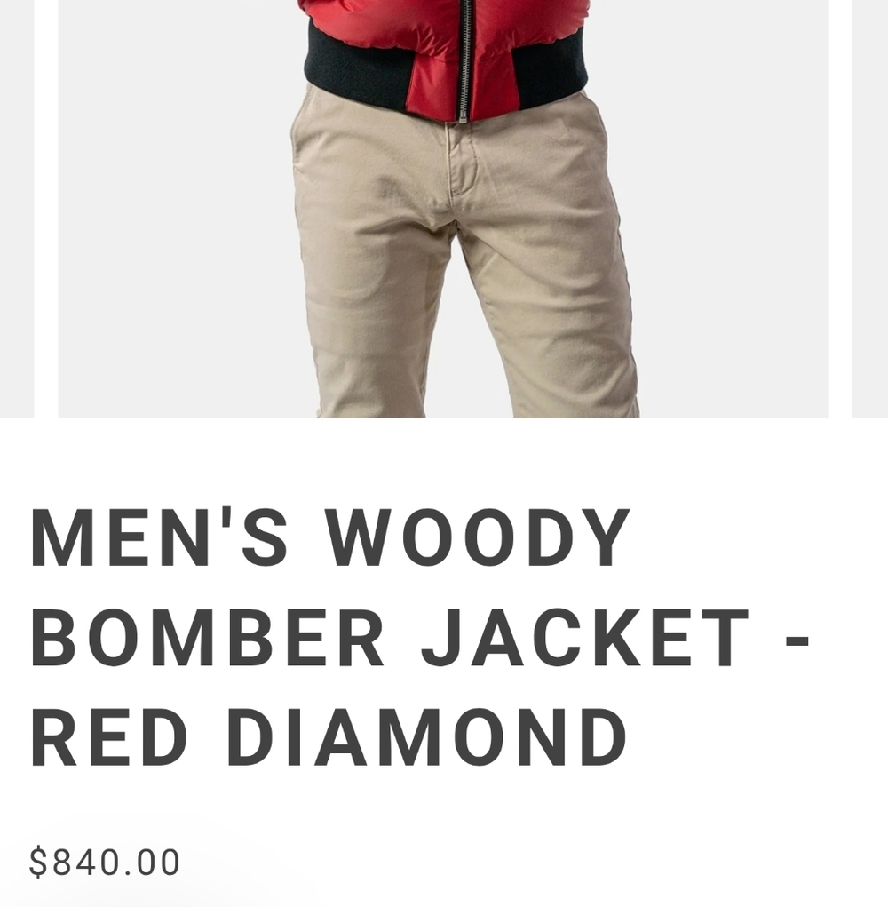 Men's Red Diamond Bomber Jacket